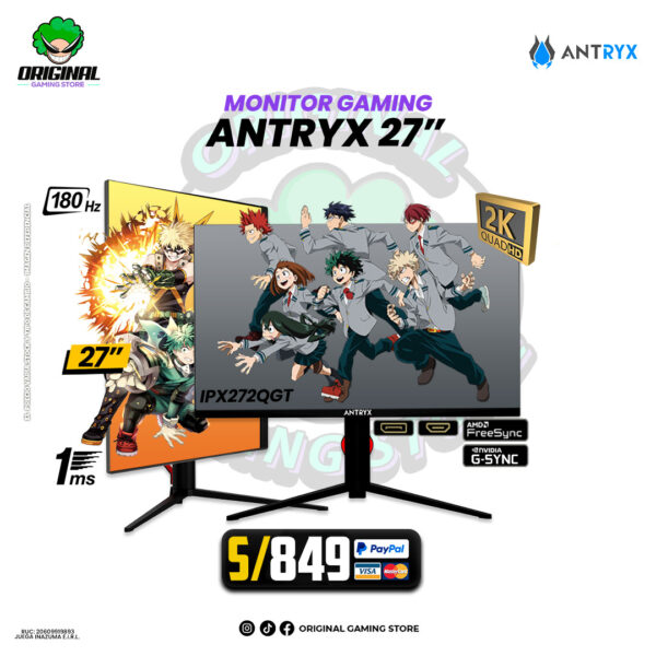 MONITOR ANTRYX 27' 180HZ 2KQHD 1MS FAST IPS