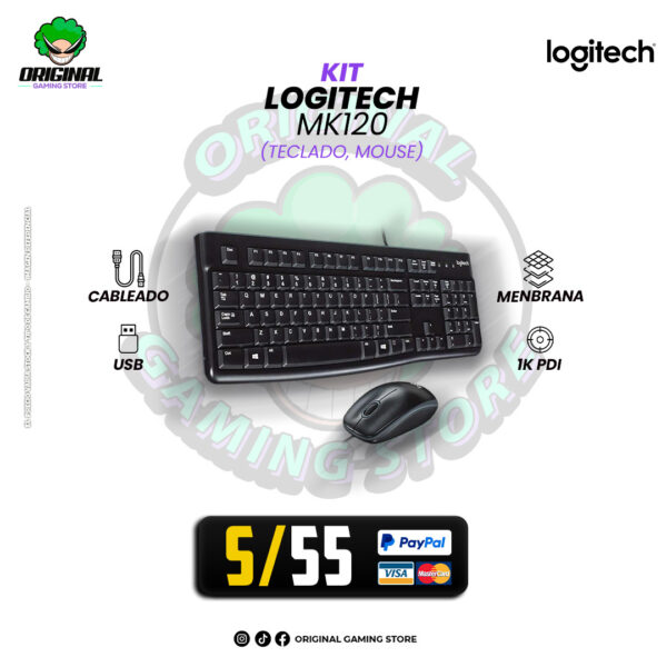KIT TECLADO + MOUSE LOGITECH MK120