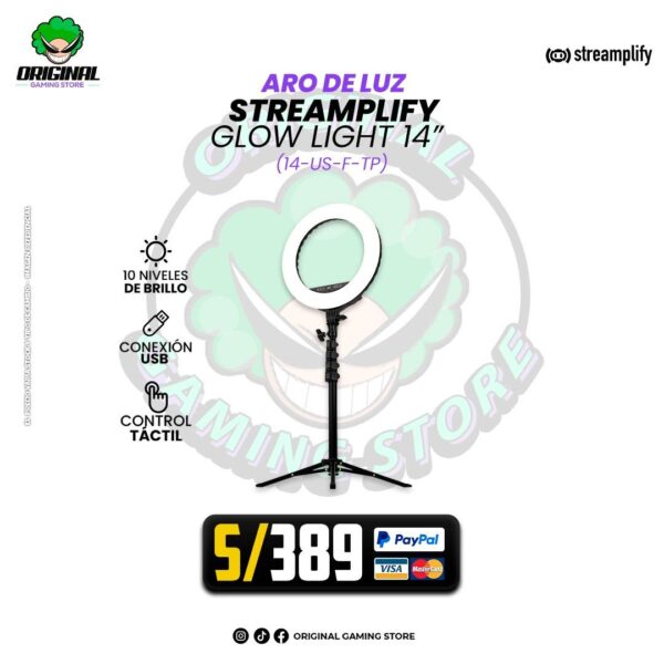 ARO DE LUZ STREAMPLIFY LIGHT14 14’’ LED (LIGHT14-EU-F-TP)