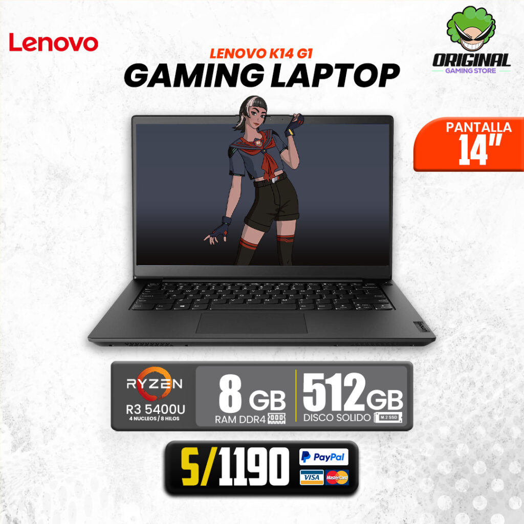 LAPTOP LENOVO K14 G1 AMD RYZEN 3-5400 8GB 512GB SSD 14" FREEDOS (21CUS0PT00)