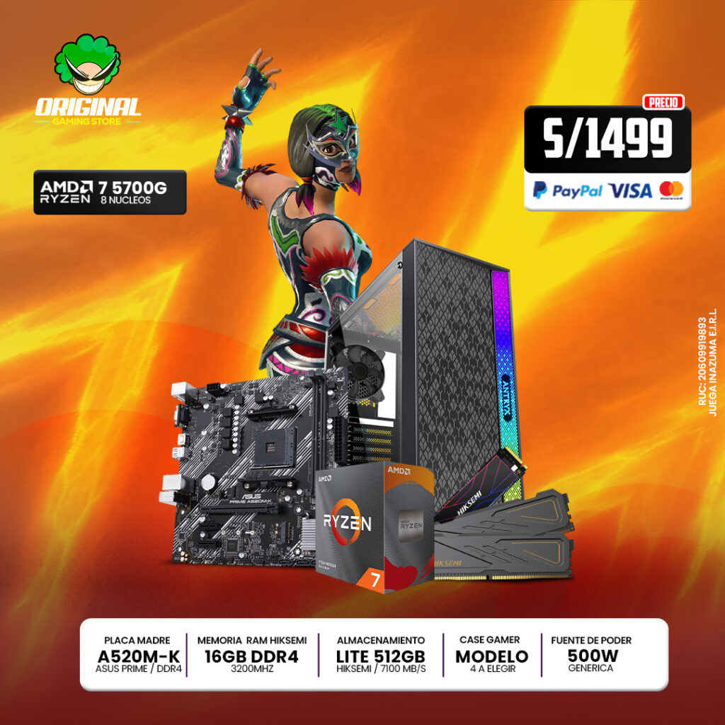 PC RYZEN 7 5700G +16 RAM DDR4